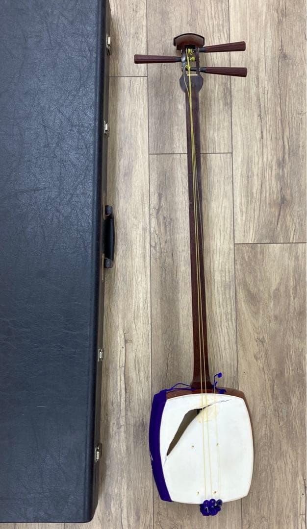 K9刻印　三味線　ケース付　全長101㎝　タヒサ　東な7-0210③