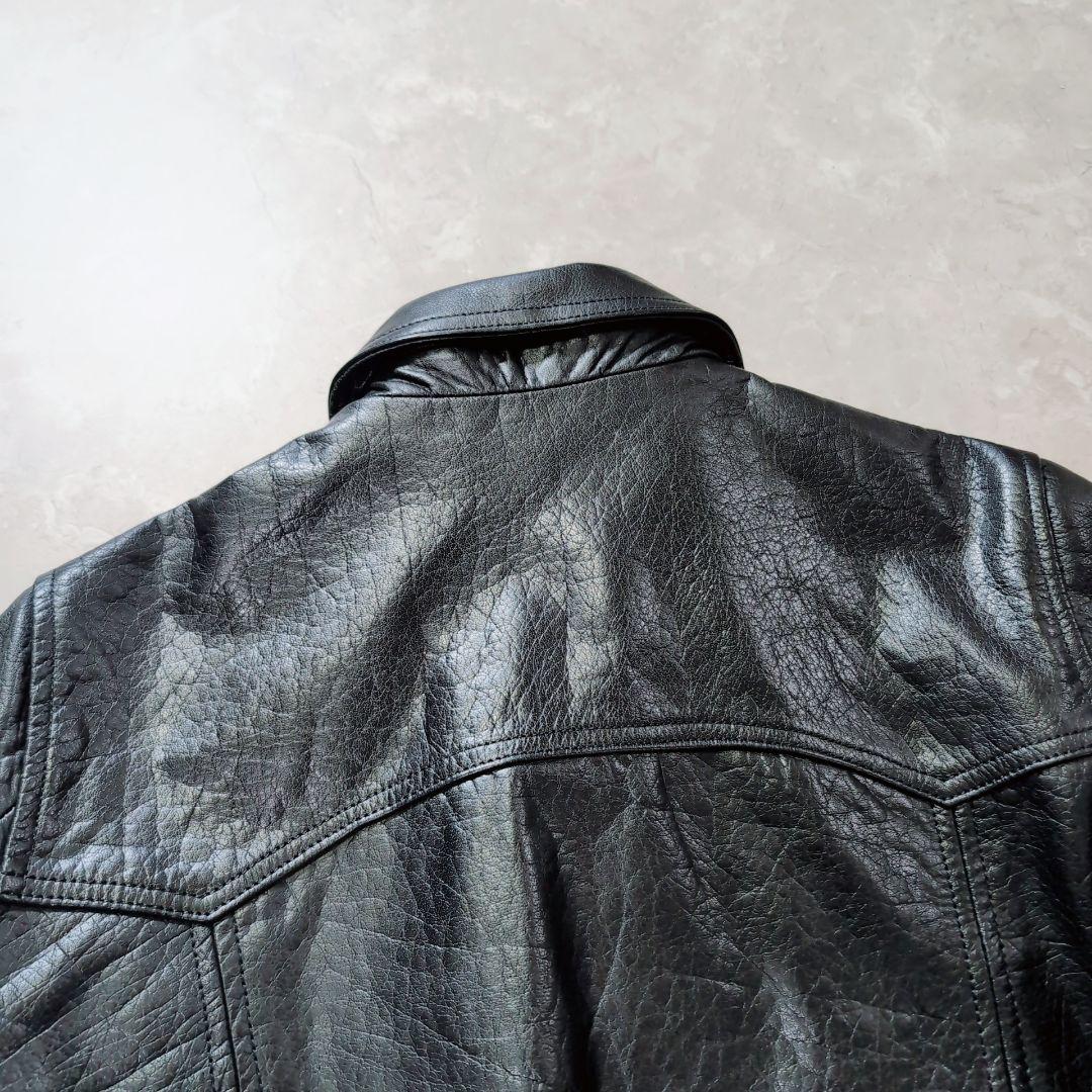 極美品】ZARA 本革 レザージャケット ミリタリー A2 A-2 L相当 黒