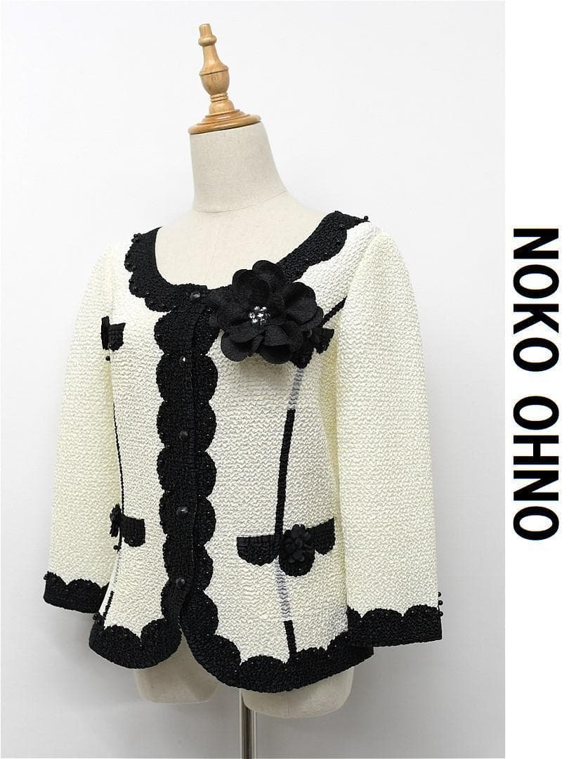 G455/美品 NOKO OHNO ノコオーノ ジャケット 40 白 黒 - メルカリ