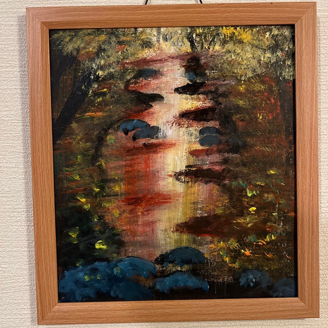 油彩画 自然の風景 約27cm x 25cm Amazon.co.jp: 矢田晃 青い海のテラス F6号 受注制作 油彩画 油絵 風景