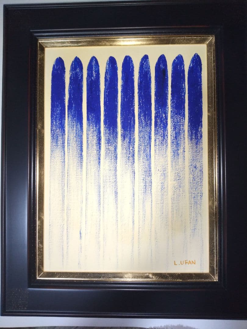 リー、ウーハン、絵画、岩彩、4F、From.line、新品額縁、肉筆、難波田龍起