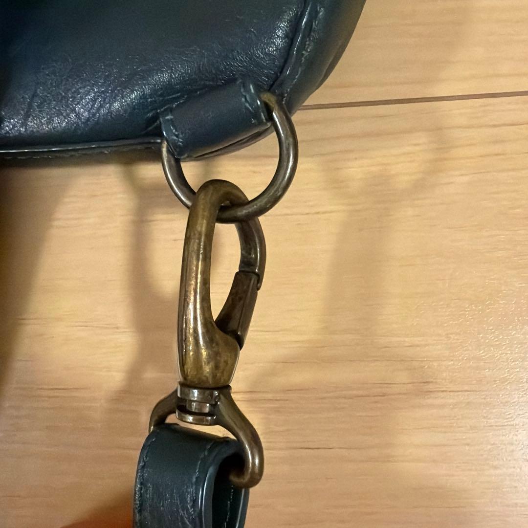 マザーハウス カゼマトウ ボディバッグ レザー グリーニッシュブルー