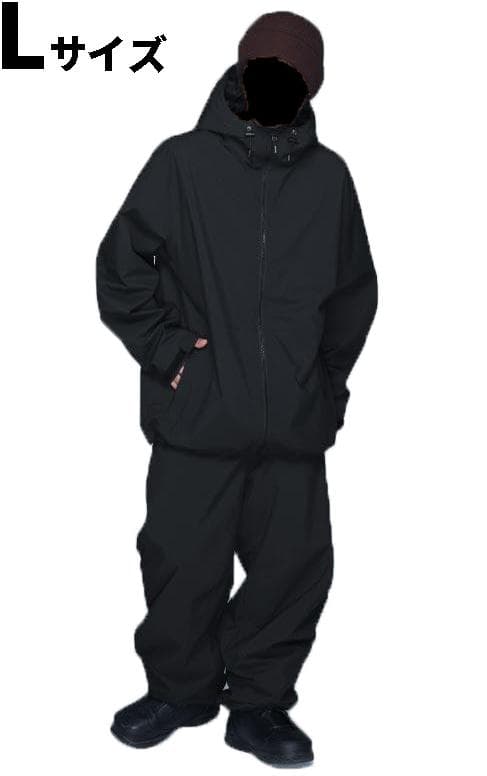 【新品 最新モデル】スノーボード ウェア/上下セット/メンズ/黒/Lサイズ