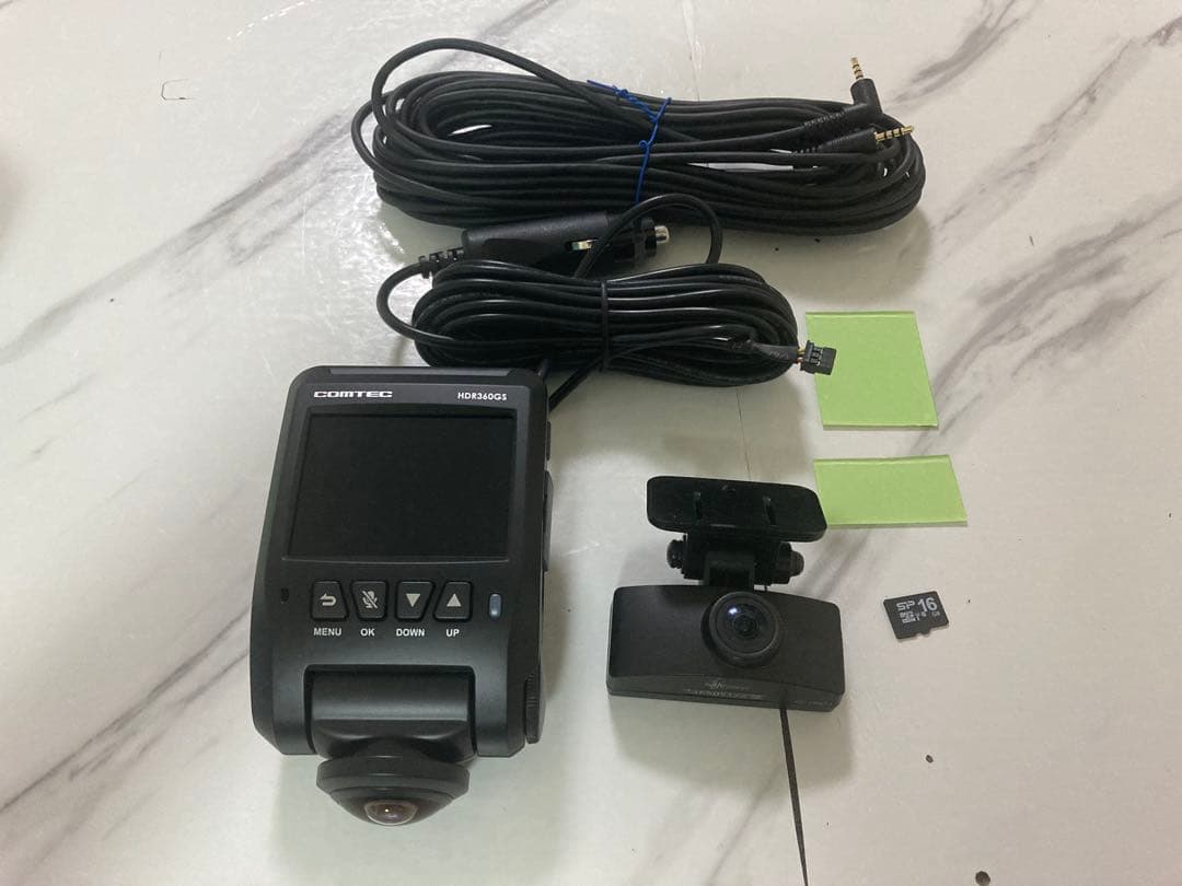 コムテック HDR360GＳ　前後2カメラ　ドライブレコーダー360度