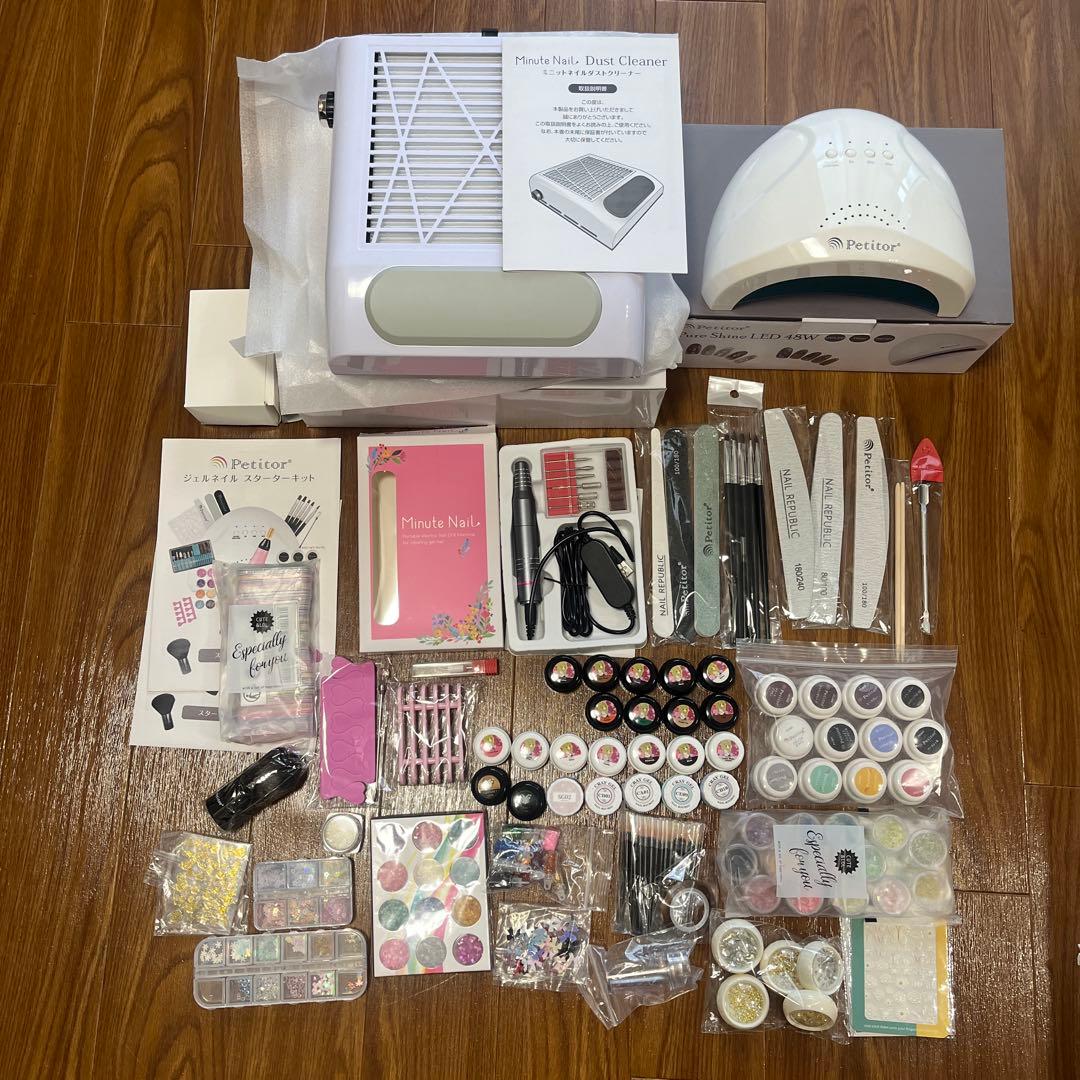 Petitior LED 48W ネイルランプとネイルアート用品セット