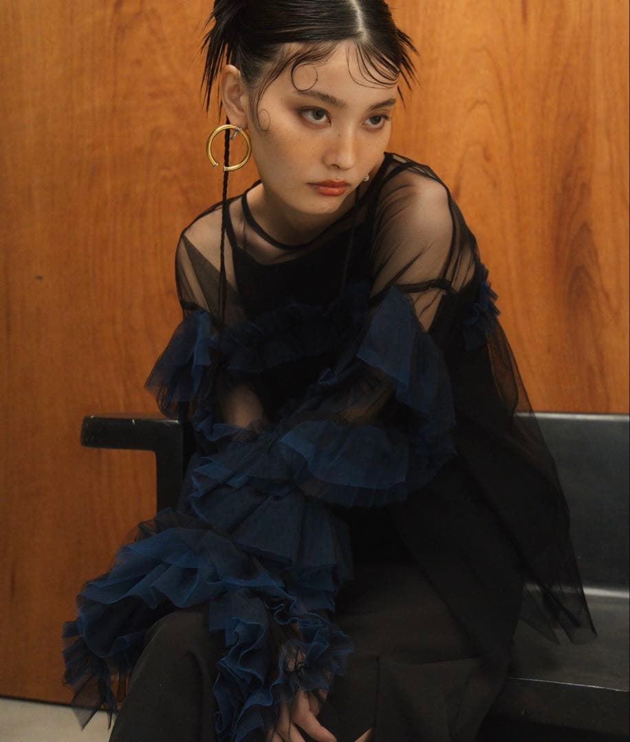 デコラティブチュールトップス decorative tulle tops