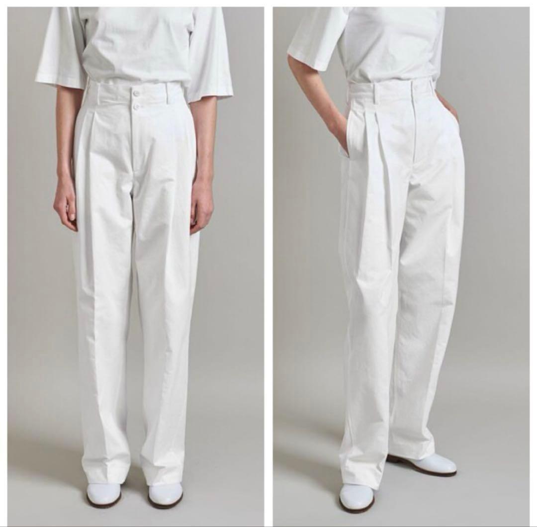 名作 LOEFF ロエフ 日本製 コットンツイル2タックパンツ 綿ワイド