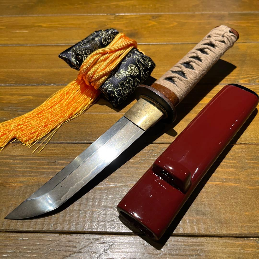 日本刀残欠クラフトナイフNo.36 尾州住正泰 拵 朱鞘 - メルカリ