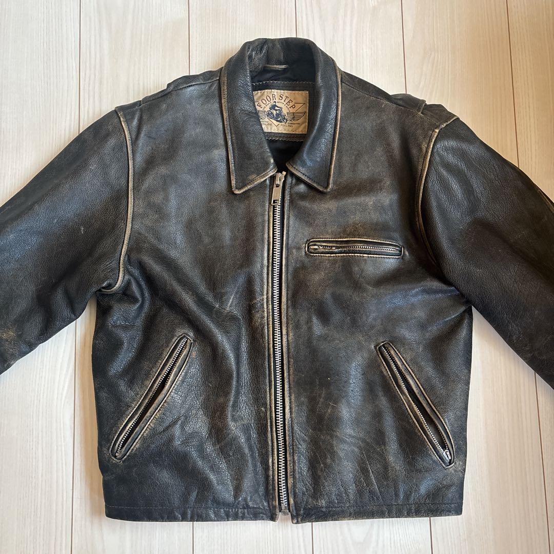 foorstep ライダース　革ジャン　牛革　エイジング　ヴィンテージ　Mサイズ foorstep ライダース 革ジャン 牛革 エイジング ヴィンテージ Mサイズ