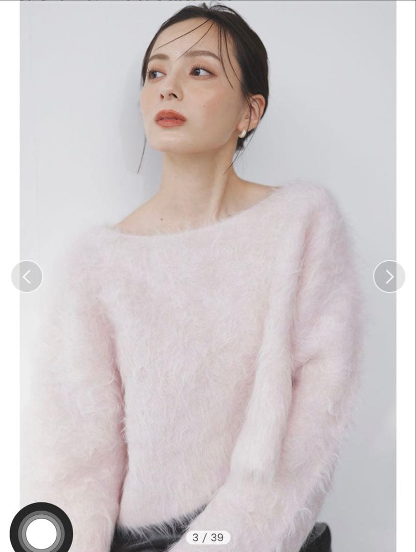 アニュアンス　スーリーアルパカショートニットプルオーバー　ピンク　未使用