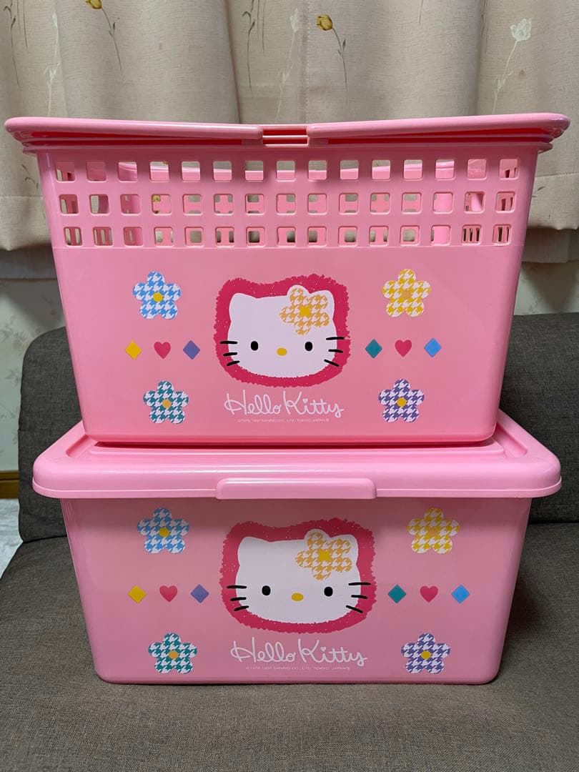 ハローキティ 収納ケース＆バスケット カオハナ 平成レトロ - メルカリ