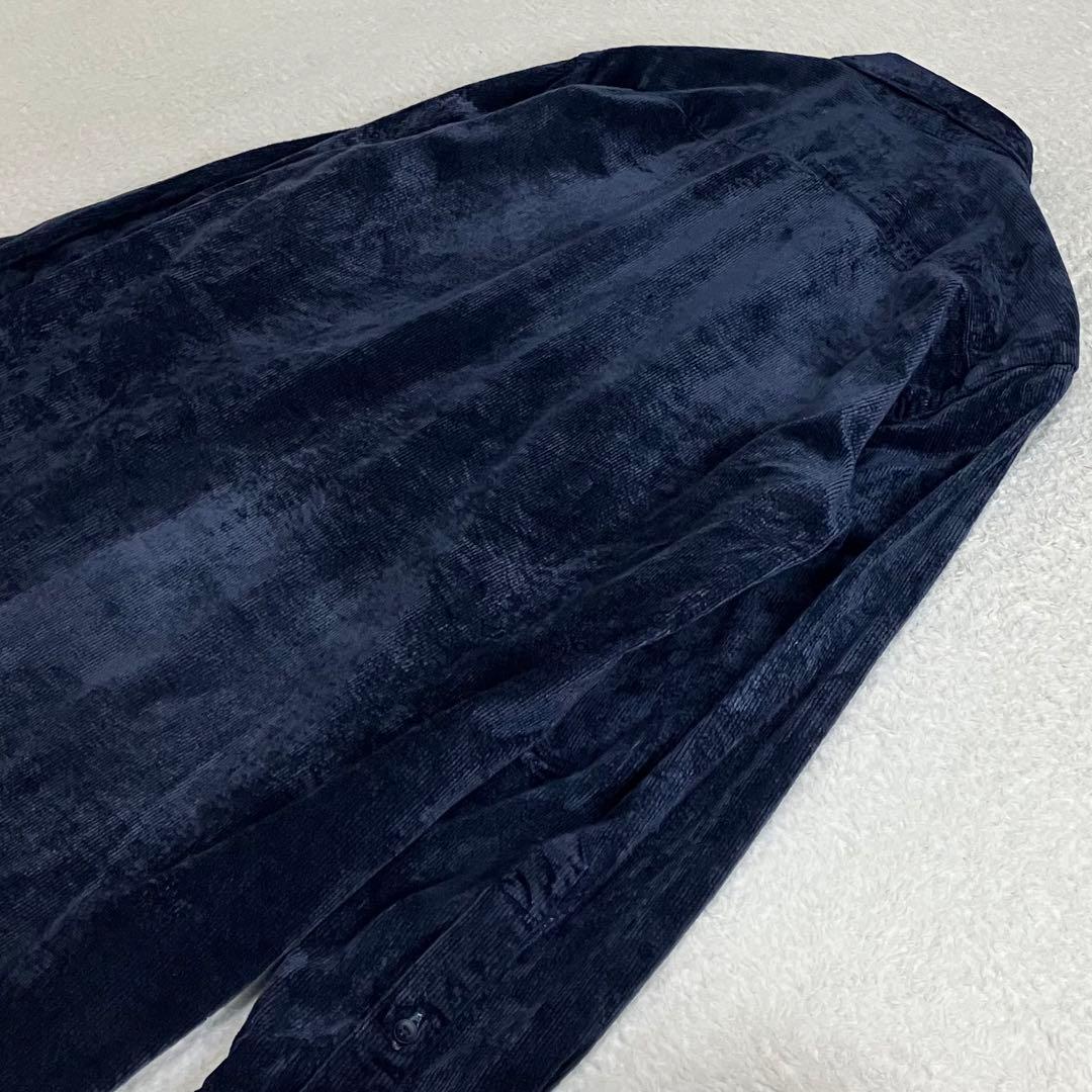 サルヴァトーレピッコロ コーデュロイシャツ M ネイビー イタリア製