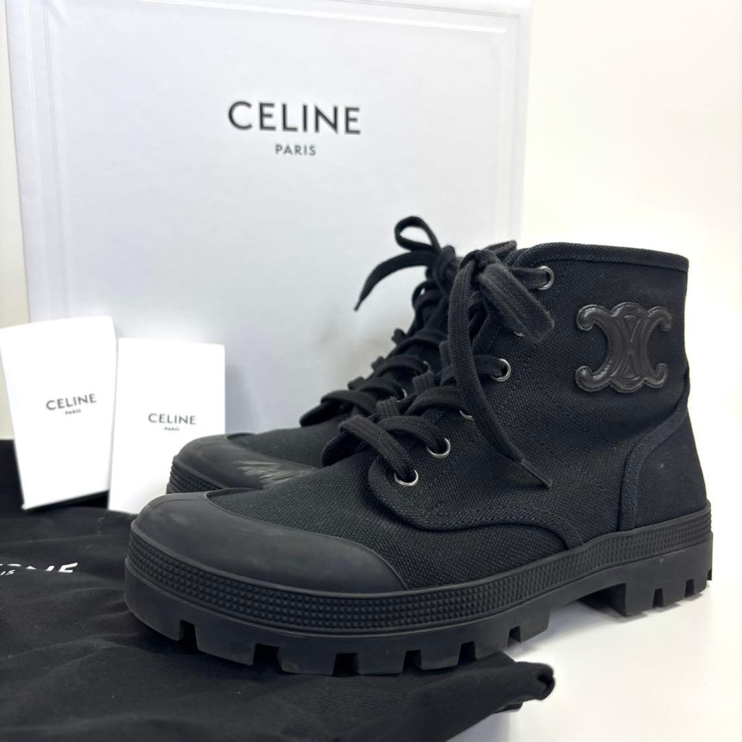 セリーヌ CELINE パタパンレースアップブーツ ブラック 37 24cm セリーヌ CELINE パタパンレースアップブーツ ブラック 37 24cm - メルカリ