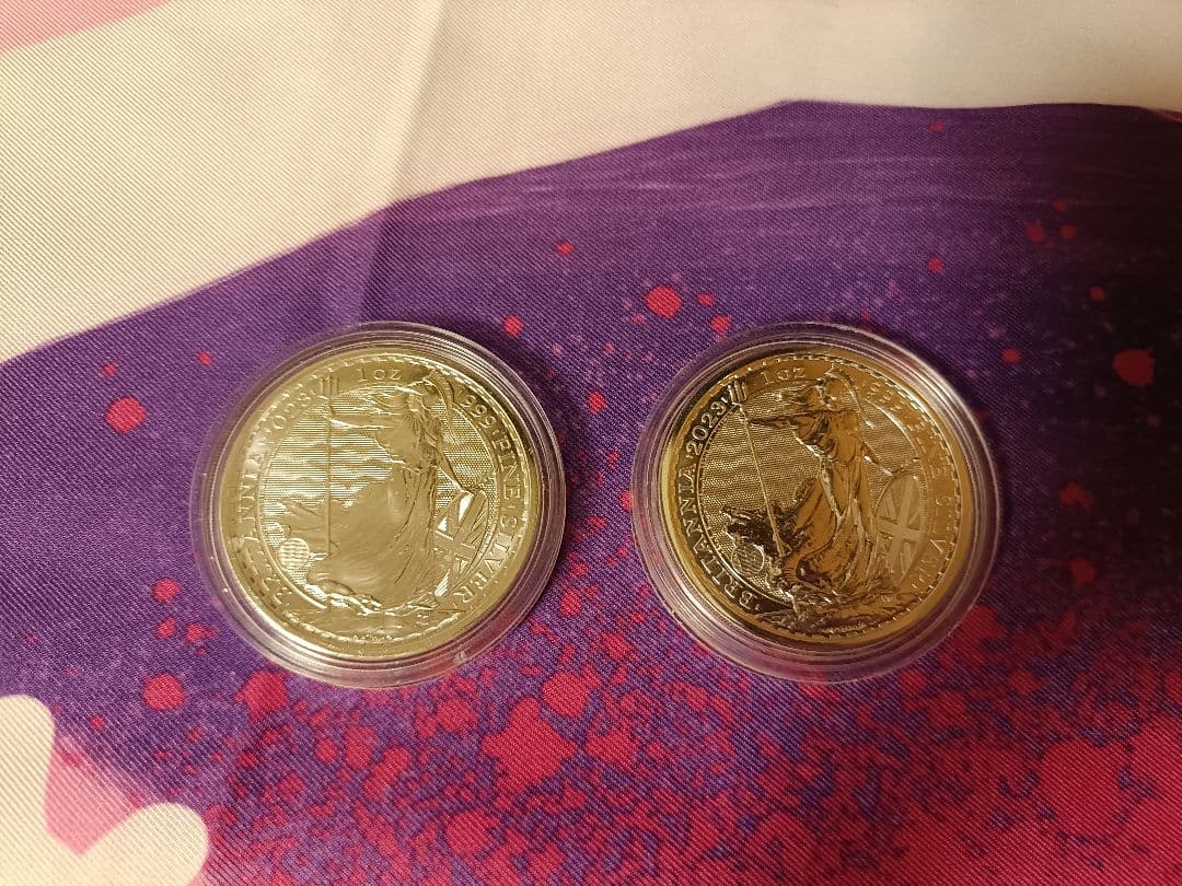 ブリタニア銀貨2枚セット★1オンス★2023年★エリザベス女王★シルバー エリザベス女王【品質保証書付】2023 ブリタニア シルバー コイン 1