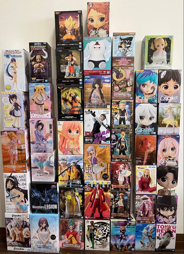 人気フィギュア45個まとめ売り（ドラゴンボール、ワンピース、呪術、美少女など）
