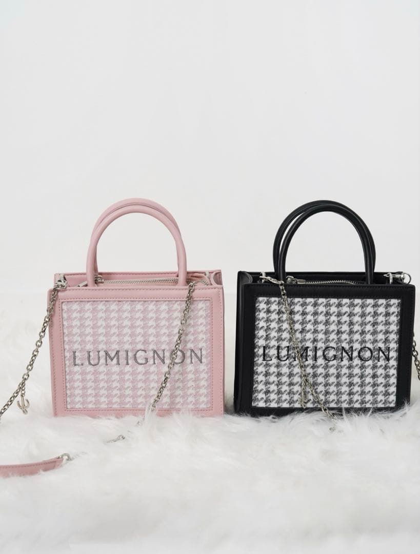 Lumignon houndstooth 2way bag ピンク - メルカリ