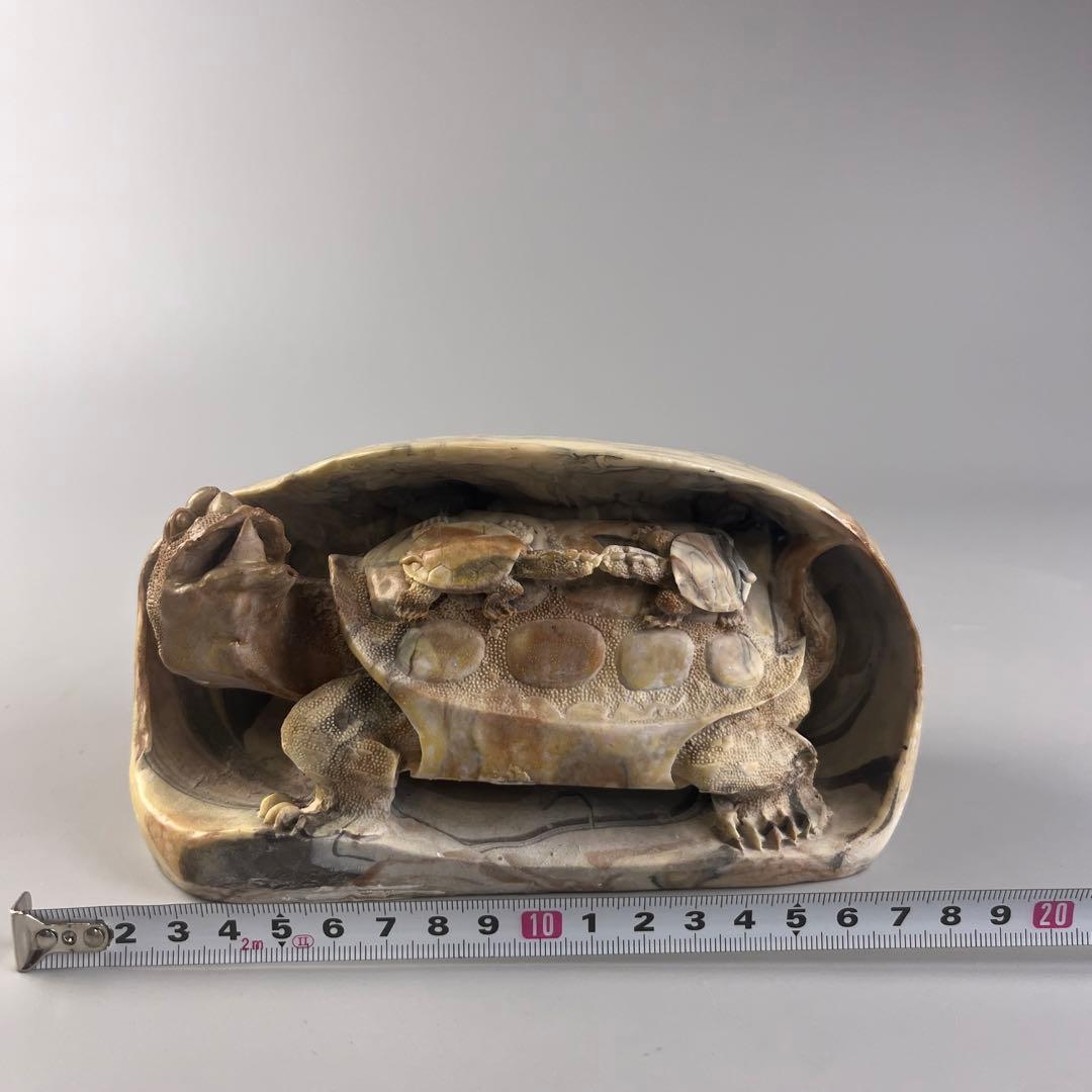 中国 寿山石 亀 置物 石 彫刻 置物 - メルカリ