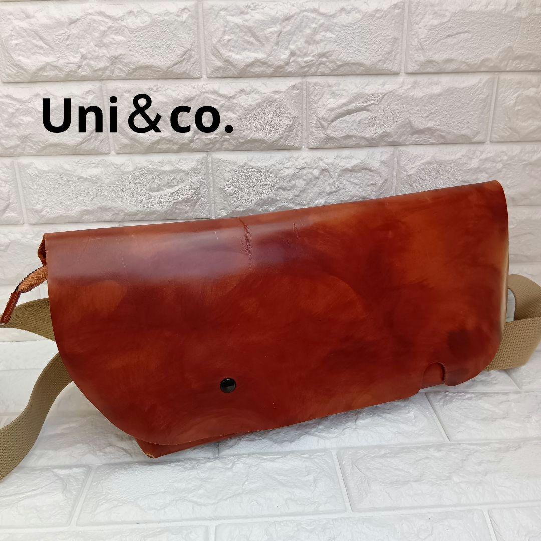 【ユニアンドコー】メッセンジャーバック ショルダーバッグ S キャメル ブラウン