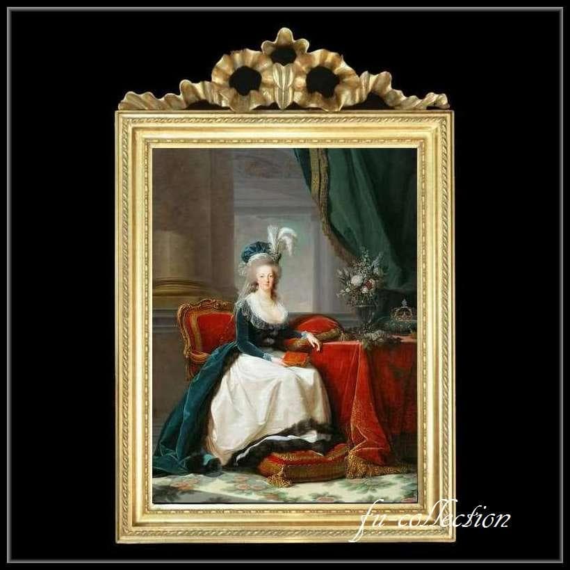 ロココ調　アンティークゴールドフレーム　マリーアントワネット　額絵 105