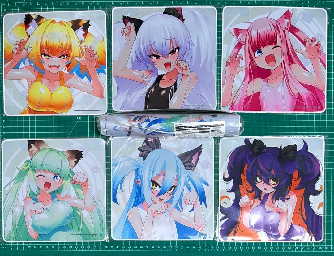 【新品】　コナクレ　デスク　マウスパッド ボンバーガール スク水にゃんこ　まとめ 新品未使用 デスクマット90シリーズ ボンバーガール集合イラスト スク