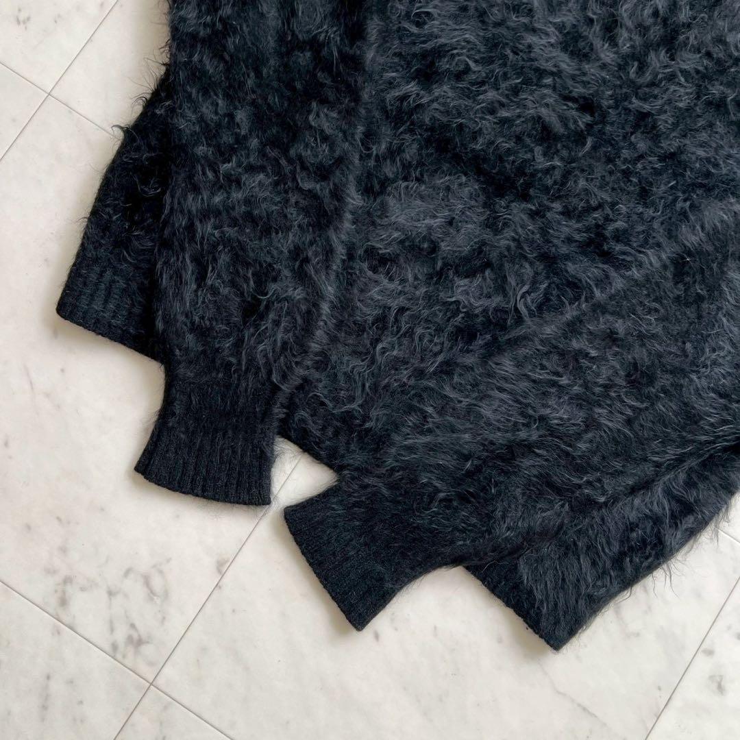 BLAMINK ブラミンク カシミヤファー7Gクルーネックニット ブラック