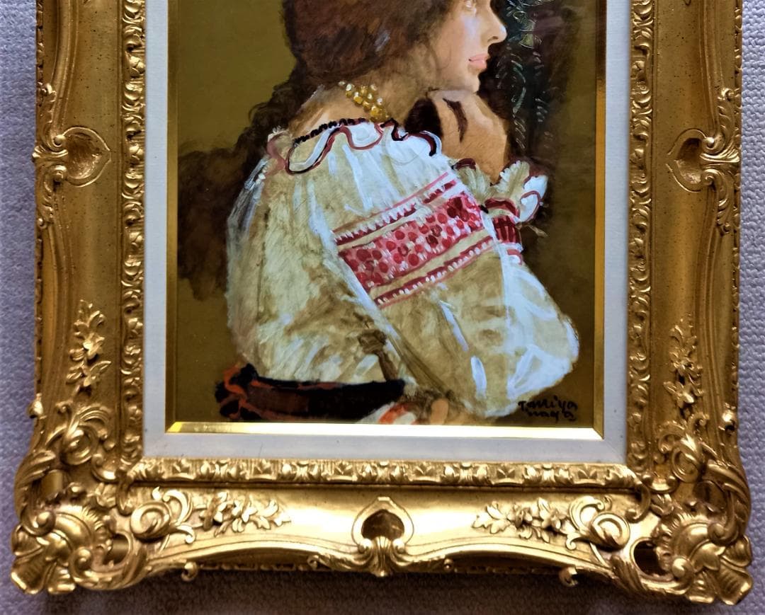 宮永岳彦 「婦人像」 F6号 豪華な金縁額装 真作 - メルカリ