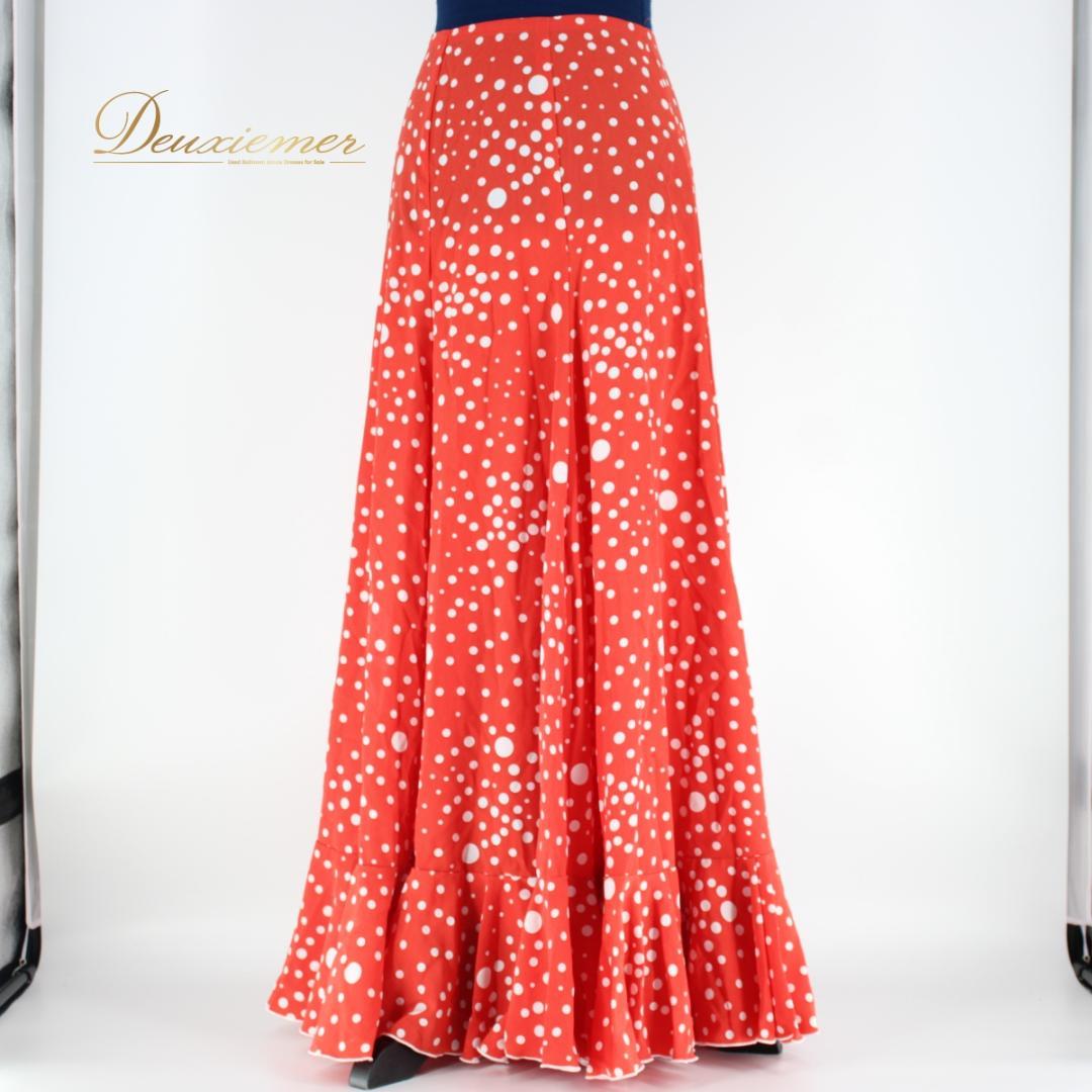 美品 フラメンコ衣装】ファルダ HERMOSA IBERIA 朱色 白 水玉 - メルカリ