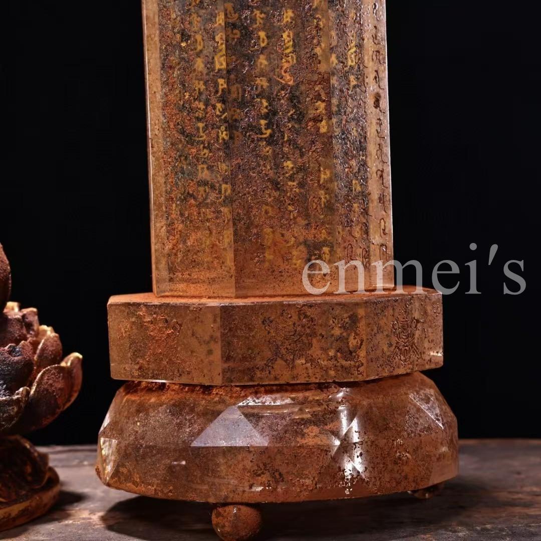 中国古美術·古水晶彫刻款・描金・釈迦牟尼仏祖 舍利塔 セット・金剛