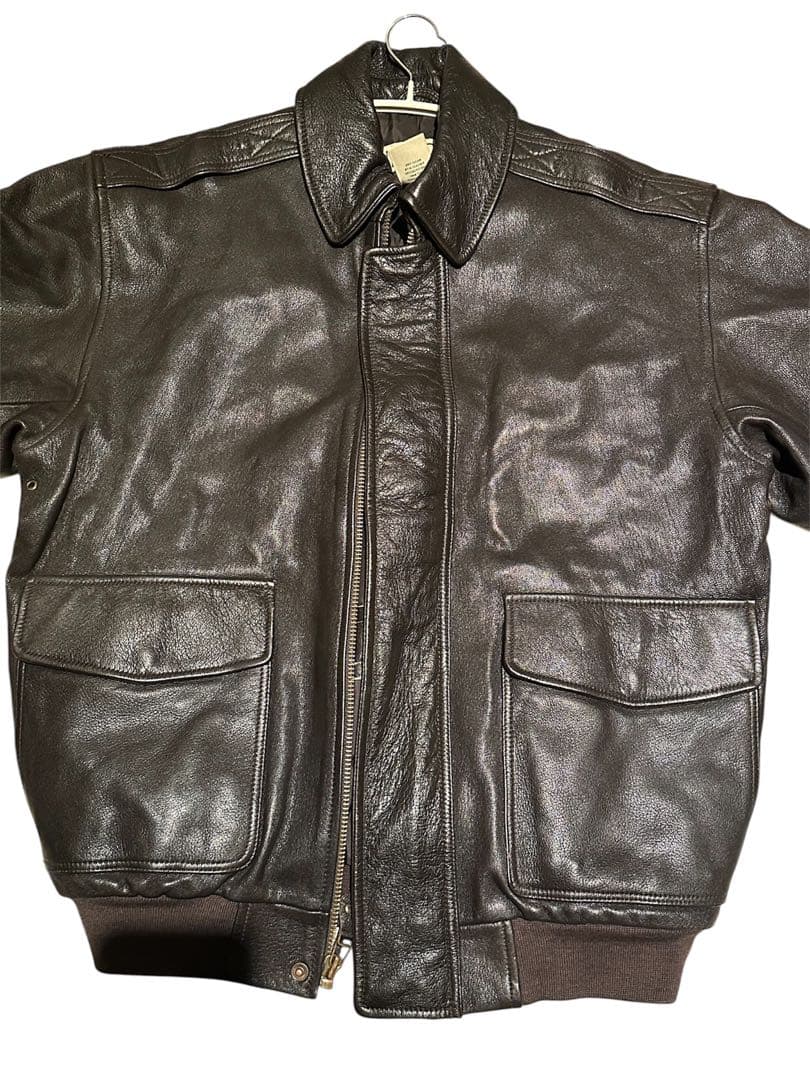 オ*則様 L.L.Bean A-2レザージャケット M 黒 ゴートスキン 本革