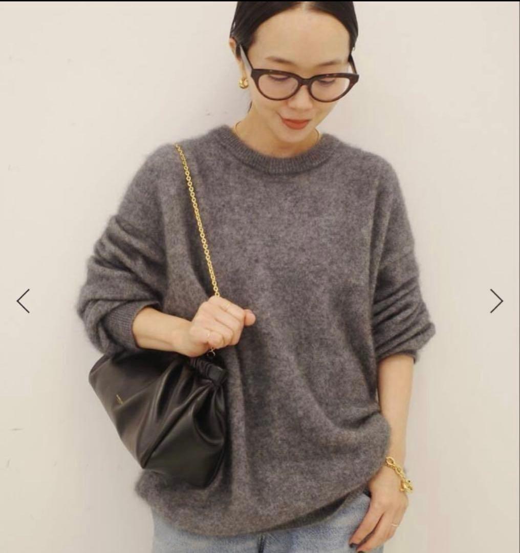 Plage Light Fur Big プルオーバー グレー　ニット