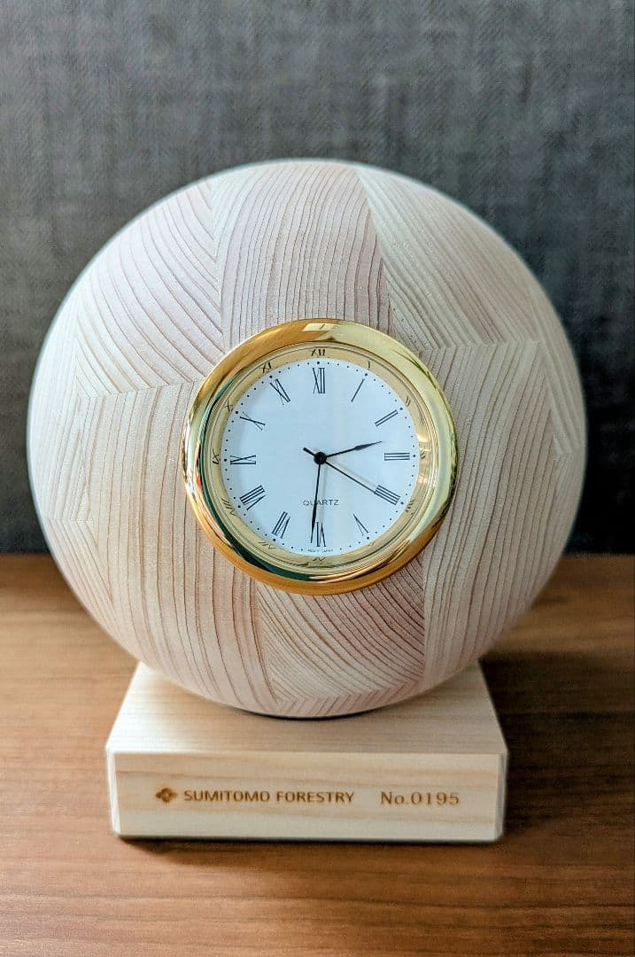 値下げしました…¥9900⇒¥9500 住友林業×hacoa ひのきの球体置時計