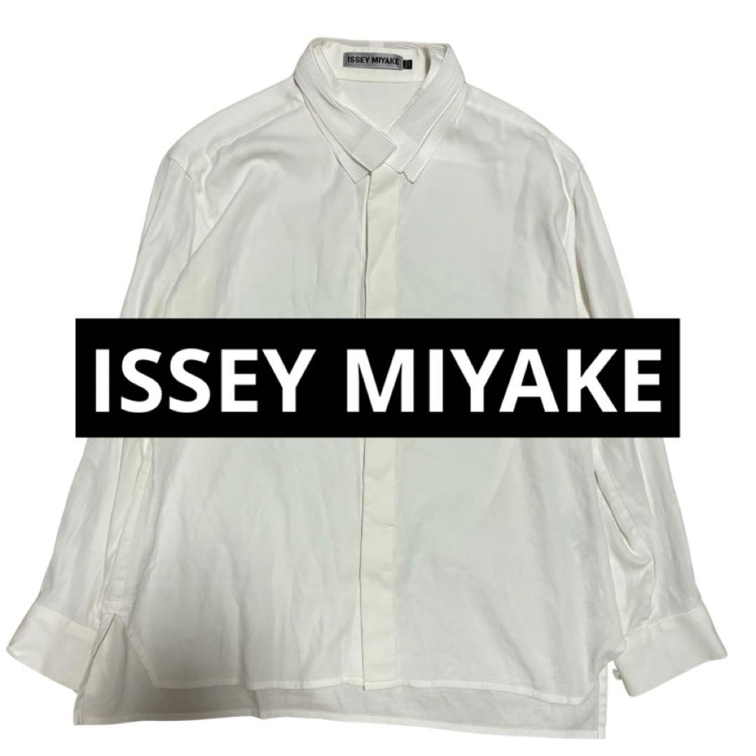 90s/ISSEY MIYAKE/襟プリーツ/長袖シャツ