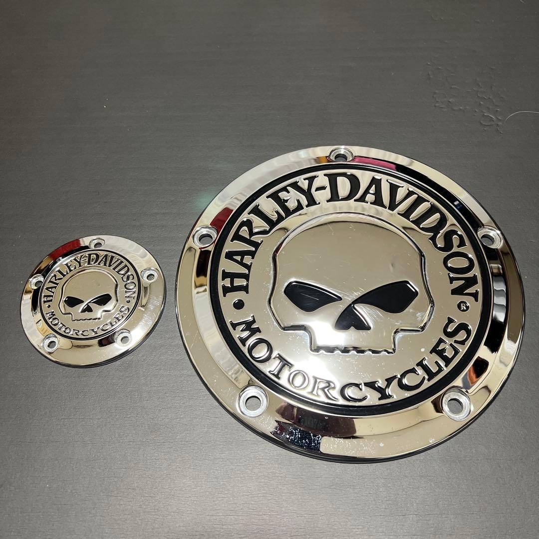 Harley Davidson スカル ダービーカバー タイマーカバー ハーレー