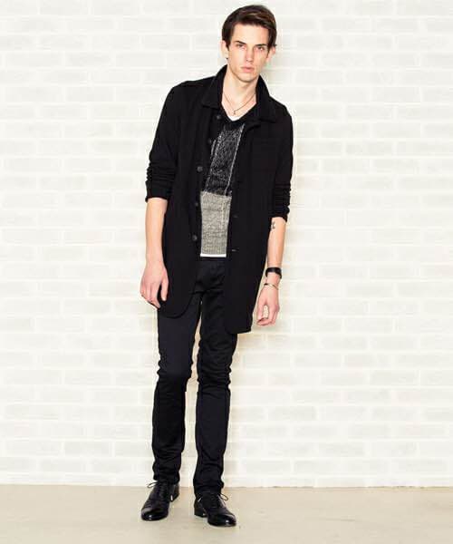 まるラウンジリザード LOUNGE LIZARDルーズショップコート LOUNGE LIZARD（ラウンジリザード） チェスターコート 2 ネイビー