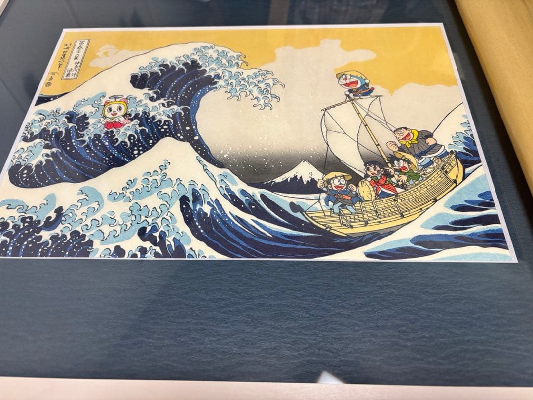 ドラえもん　浮世絵　木版画　富嶽三十六景　神奈川沖浪裏 ドラえもん 浮世絵木版画「富嶽三十六景 神奈川沖浪裏」｜浮世絵工房