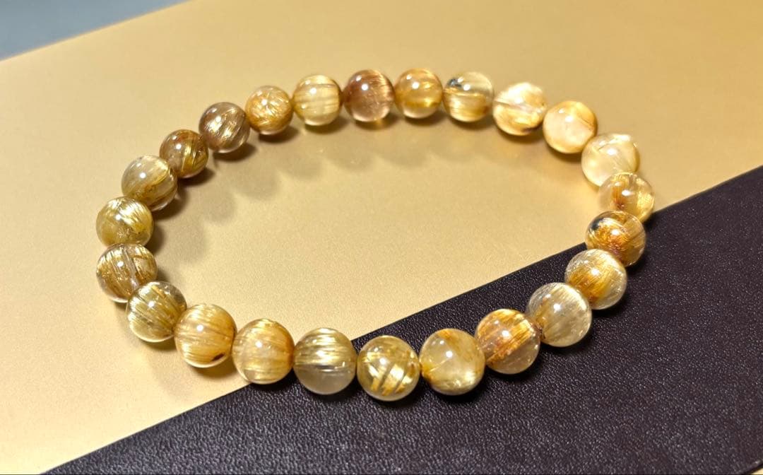 monsuta123様専用（最高級ゴールドキャッツアイルチル ブレスレット②