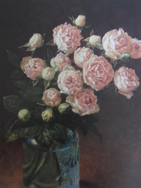 余村展、【ばら】、希少な額装用画集より、新品額装付、状態良好