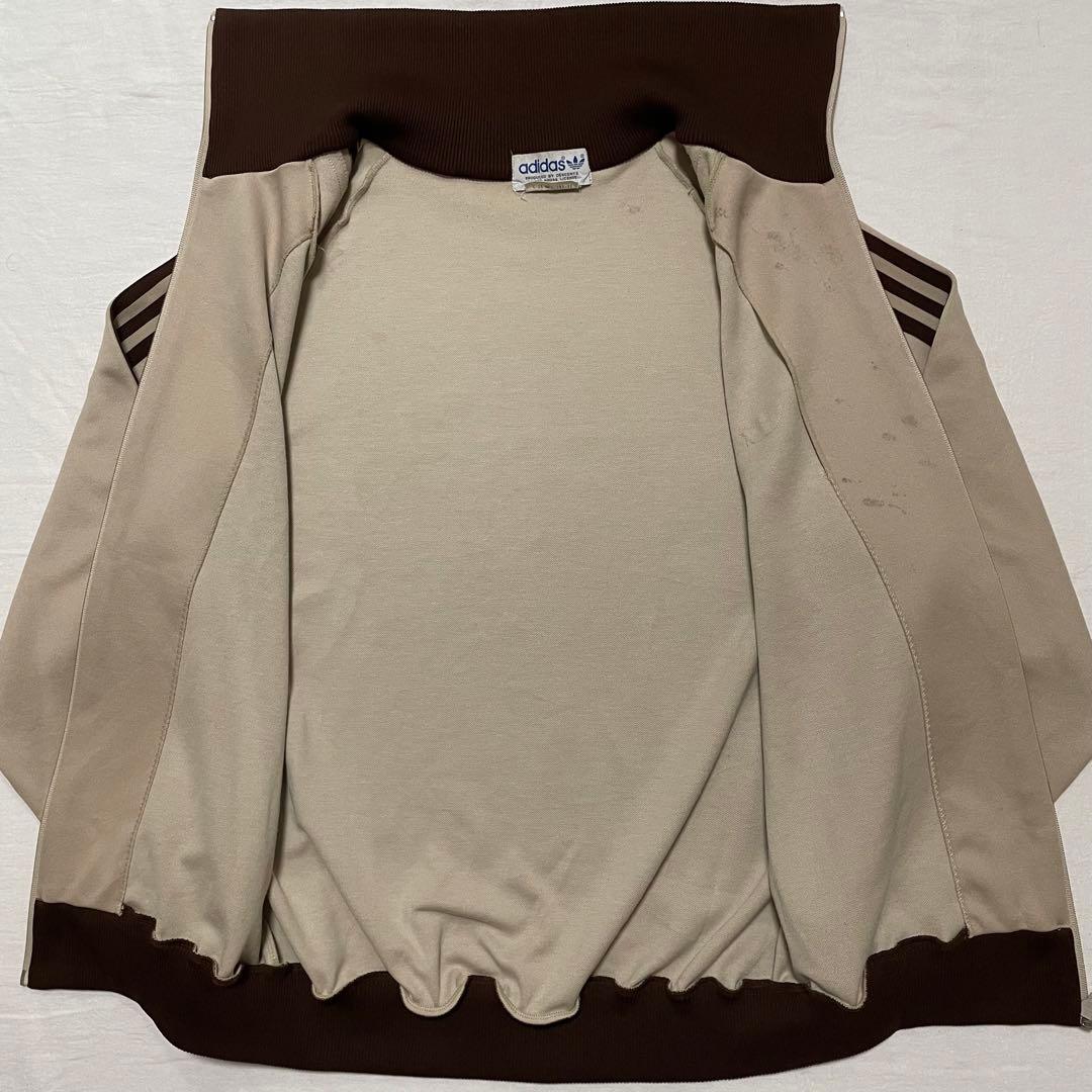 80s old adidas デサント製 トラックジャケット ベージュ ブラウン