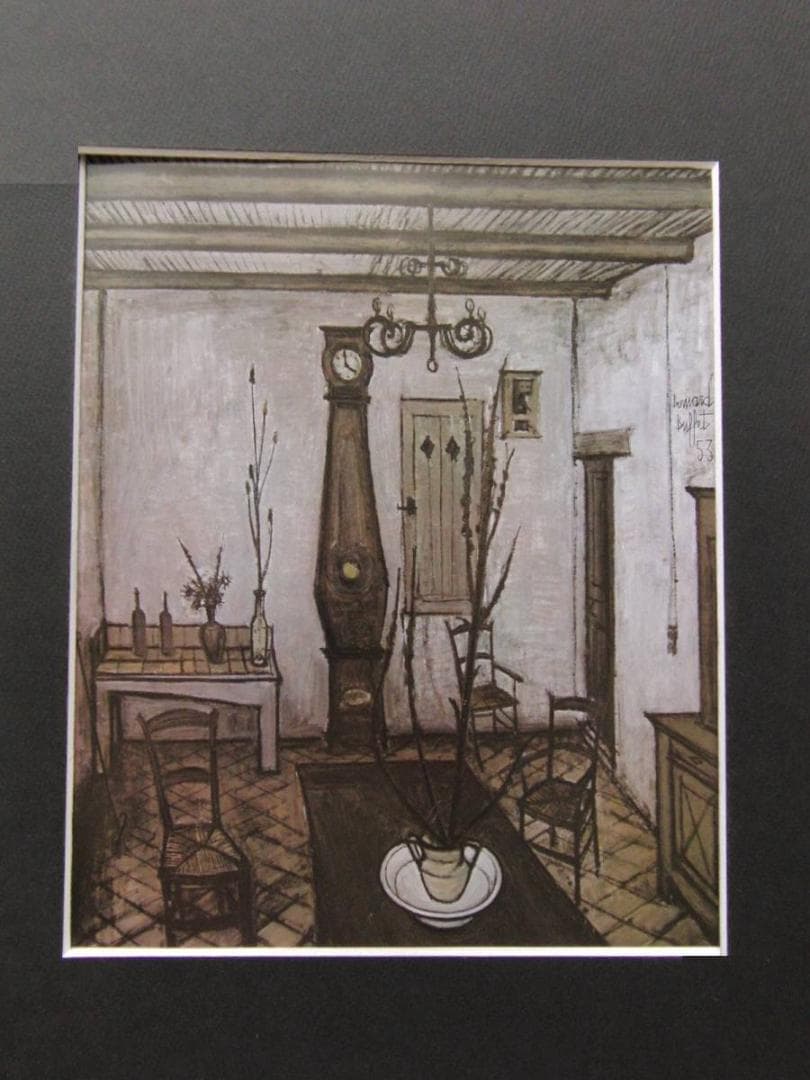 ベルナール・ビュッフェ、【Nu couche】、希少な額装用画集より