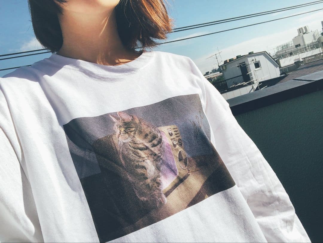 【激レア】NEE 猫ロンT White 白 ロンティー 村上蔵馬着用 くぅ