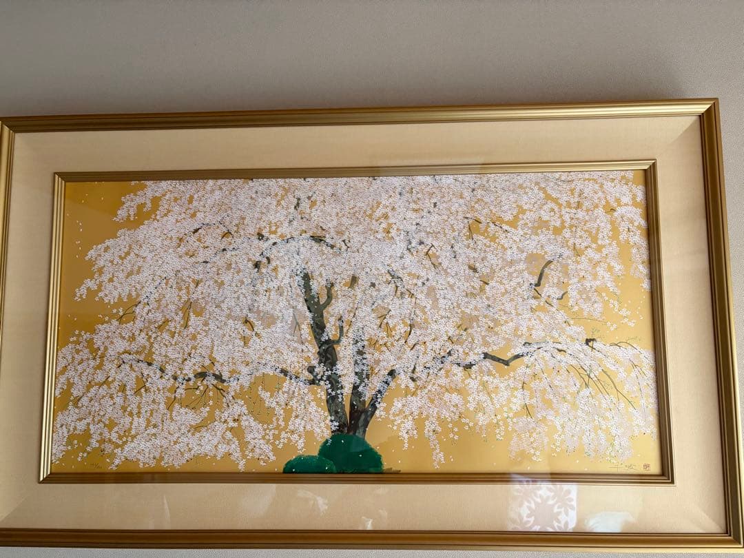 桜の絵 中島　千波さん版画 263/280 中島千波 「桜花清々」シルクスクリーン 直筆サイン入り｜絵画販売