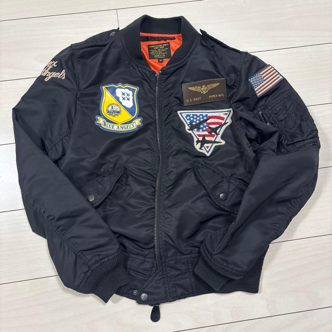 AVIREX フライトジャケット L-2A ブルーエンジェルス ミリタリー 黒