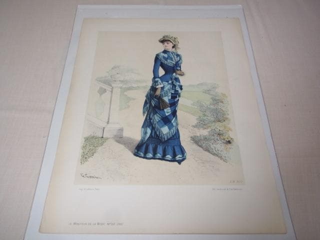 1881年銅版画◆フランス ファッション誌『ラ・モード・イリュストレ』No.22