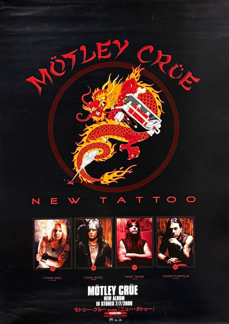 モトリー・クルー NEW TATTOO B2告知ポスター 2000年新品未使用