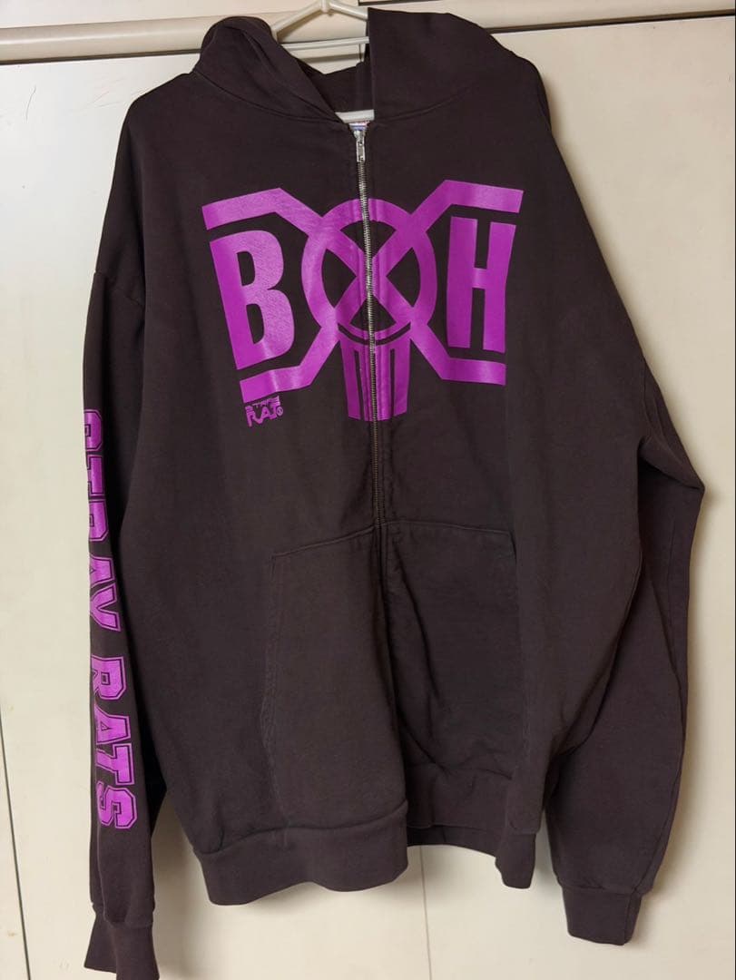 【レアサイズ・美品】SR / BH ZIP HOODIE XXL 茶×ピンク