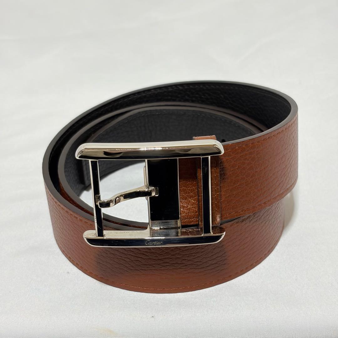 美品 カルティエ タンク アルディロン　 シルバー レザー ブラック