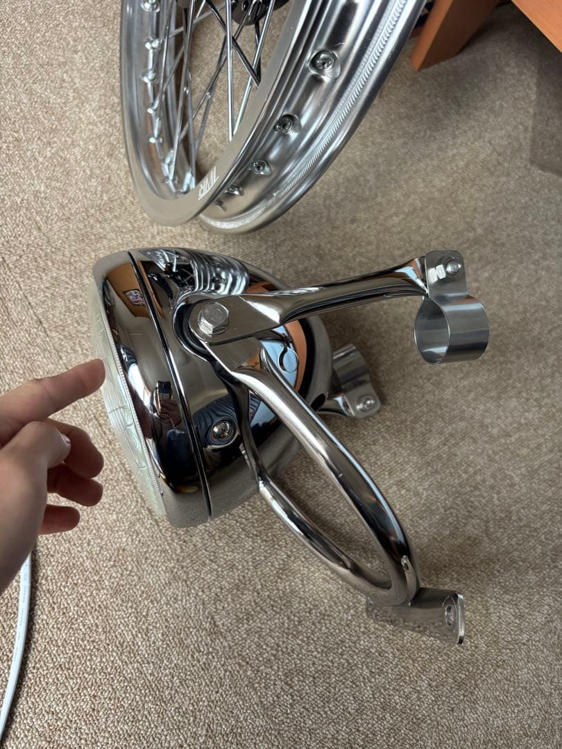 gb250 ロッカーズ風　ヘッドライトステー　ヘッドライト同封