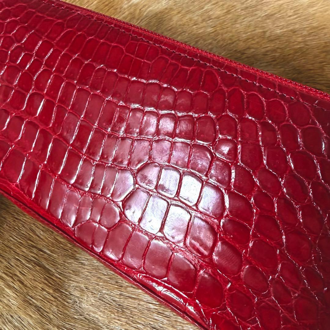 新品同様 JRA公認 定11万 最高峰 クロコダイル ポロサス 無双 長財布
