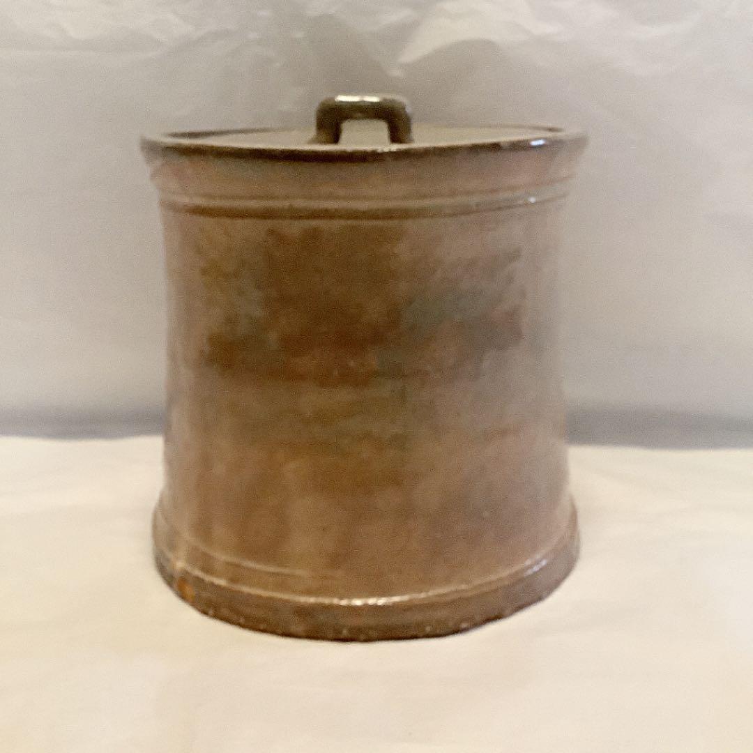 【茶道具】坂田泥華作　萩寸胴水指 萩灰被寸胴水指 十三代 坂田泥華(作) 共箱 誂え塗蓋 | 古美術ささき