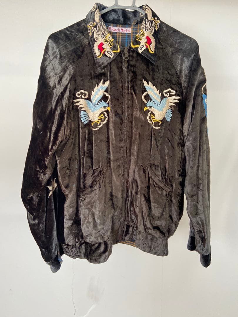 ハリウッドランチマーケット黒いサテン スカジャン 鷲刺繍サイズ　2 2026年最新】ハリウッドランチマーケット スカジャンの人気アイテム